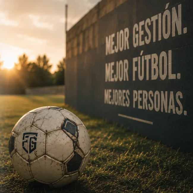 Balón junto a un muro en un campo al atardecer